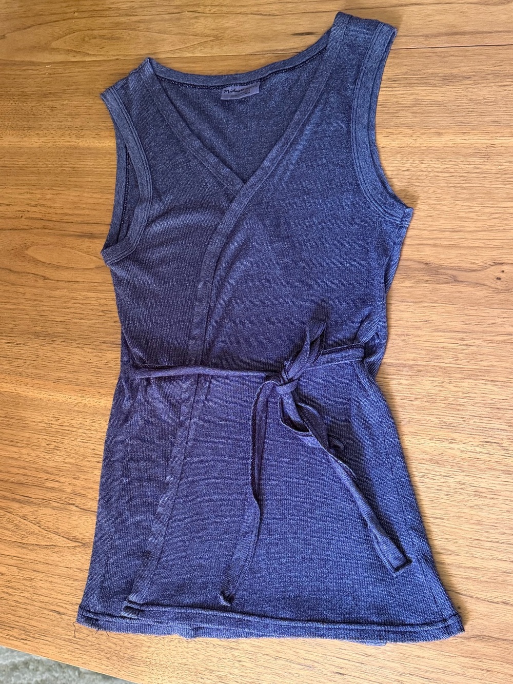 Michael Stars Blue Wrap Tie-Waist Tank Top